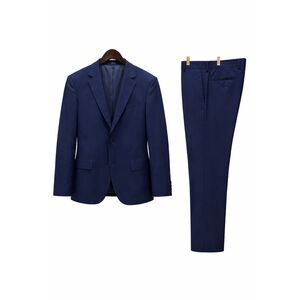 ~$1250 Mattarazi Uomo Milano Super 150s Solid Navy Wool Suit 54 EU 44 US